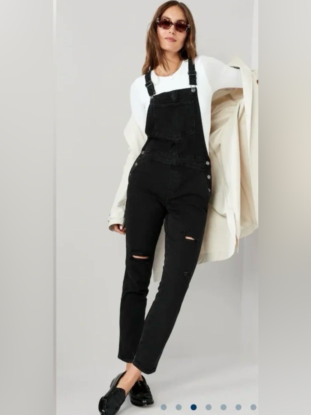 NWT Old Navy OG Straight Black Jean overalls Sz 16 Petite.